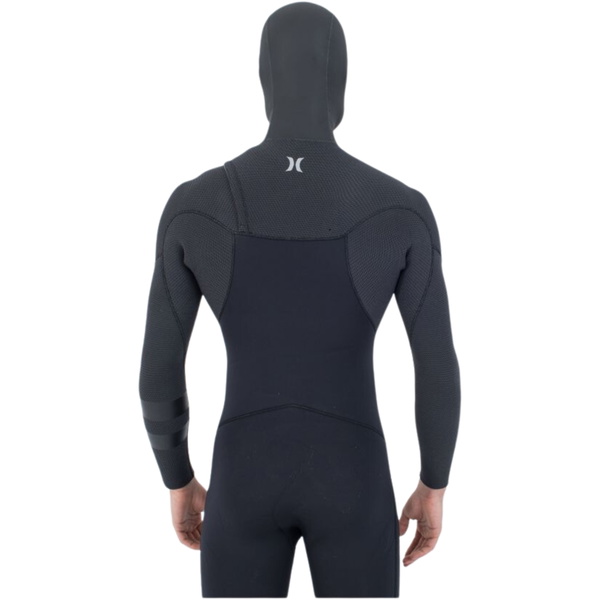 Hurley Mens Plus Texture 4/3mm Hooded Chest Zip Wetsuit MFS0012443 - Black
